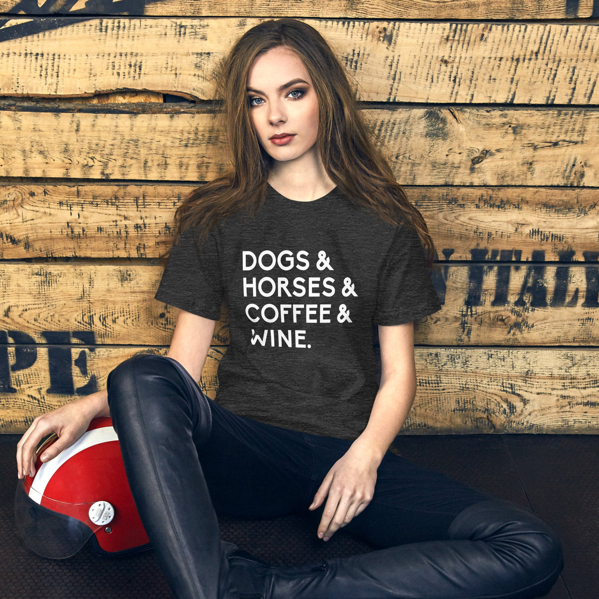 Dogs Horses Coffee And Wine Shirt