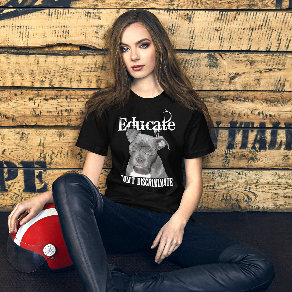 Educate Don't Discriminate Pit Bull Shirt