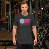 Grunge American Flag Pickleball Shirt