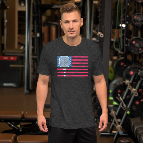 Grunge American Flag Pickleball Shirt