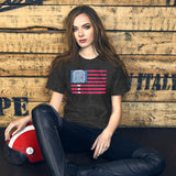 Grunge American Flag Pickleball Shirt