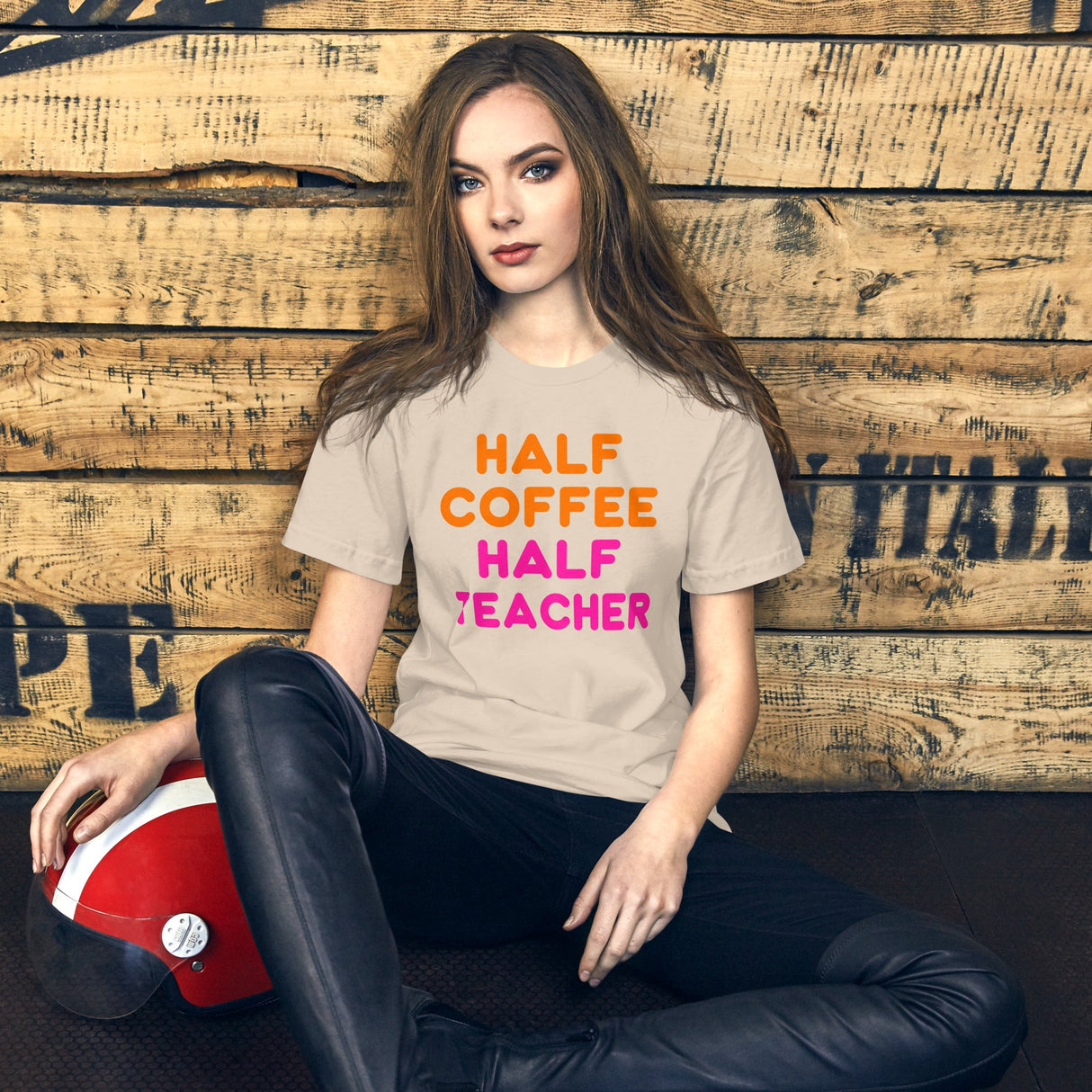 Half Coffee Half Teacher Shirt