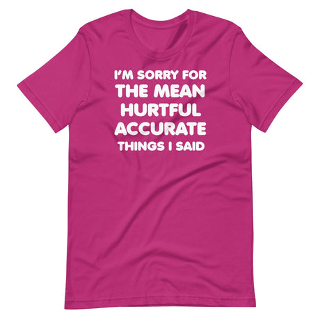 I'm Sorry For The Mean Hurtful Accurate Things I Said Shirt