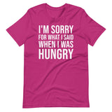 I'm Sorry For What I Said When I Was Hungry Shirt