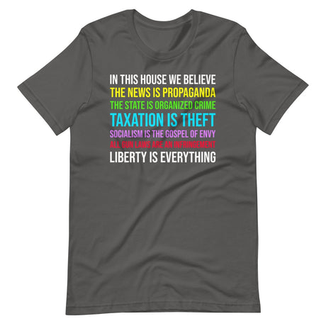 In This House We Believe Libertarian Shirt