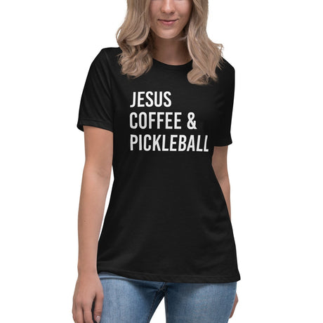 Jesus Coffee And Pickleball Women's Shirt