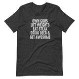 Own Guns Lift Weights Drink Beer Shirt