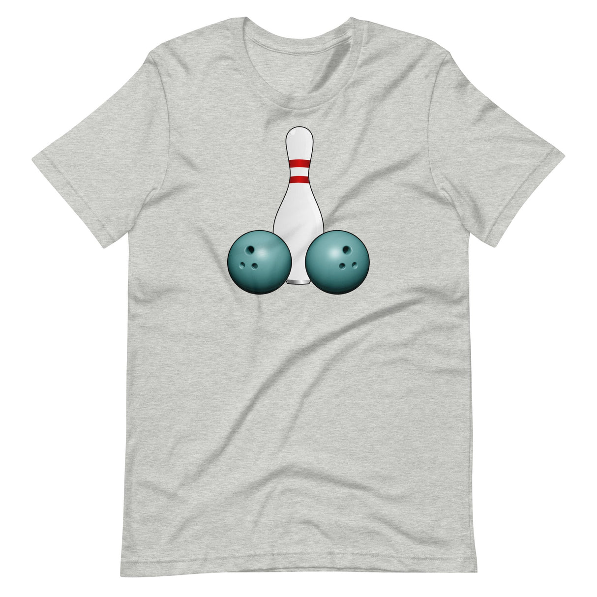 Pin and Two Balls Graphic Bowling Shirt