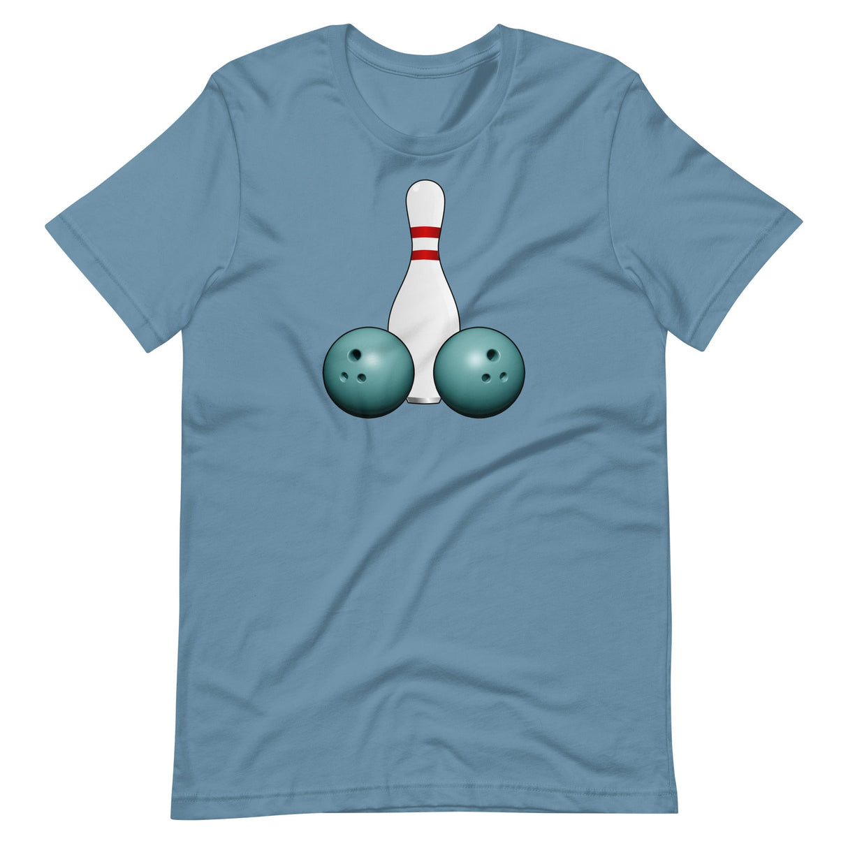 Pin and Two Balls Graphic Bowling Shirt