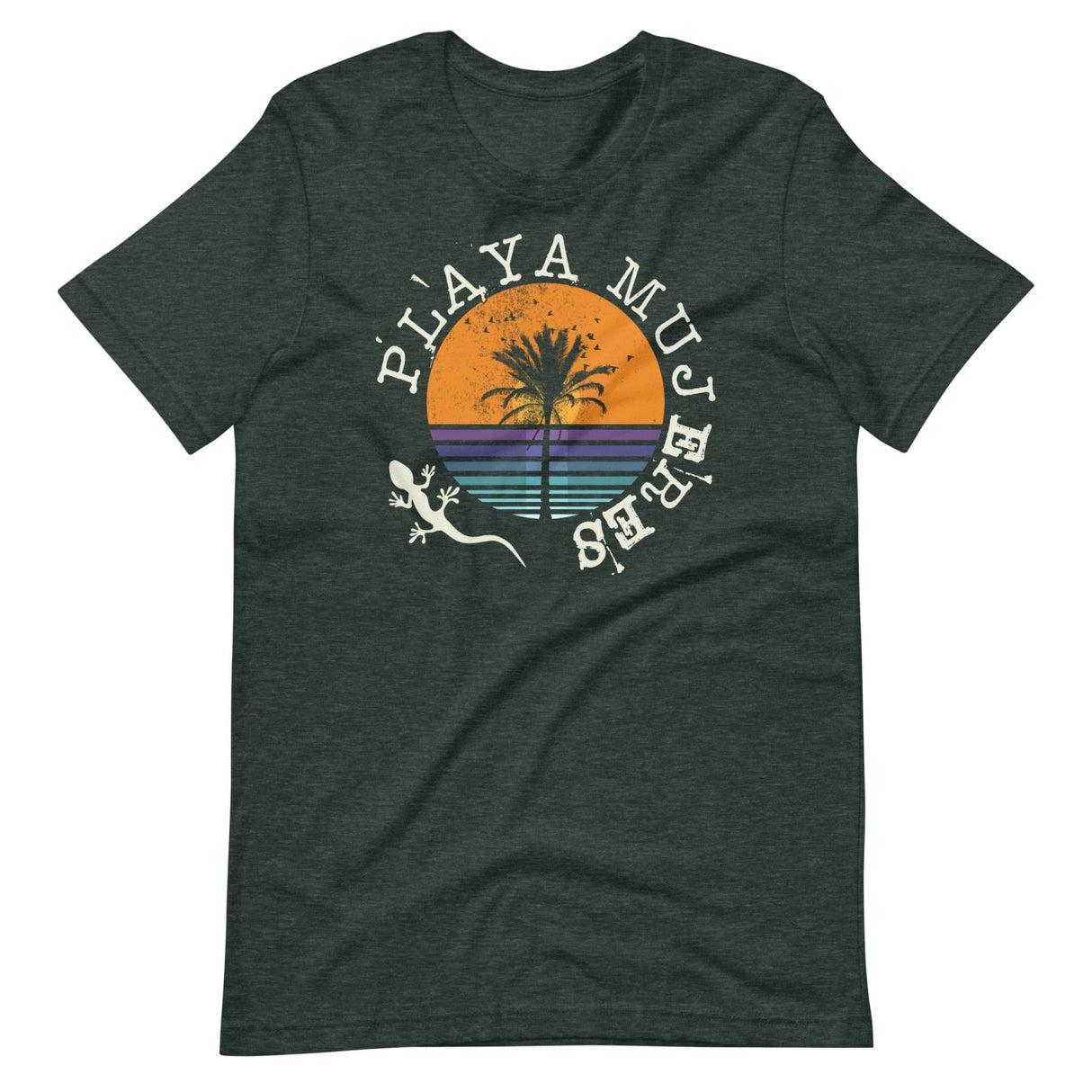 Playa Mujeres Distressed Palm Tree Shirt