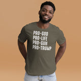 Pro God Pro Life Pro Gun Pro Trump Shirt