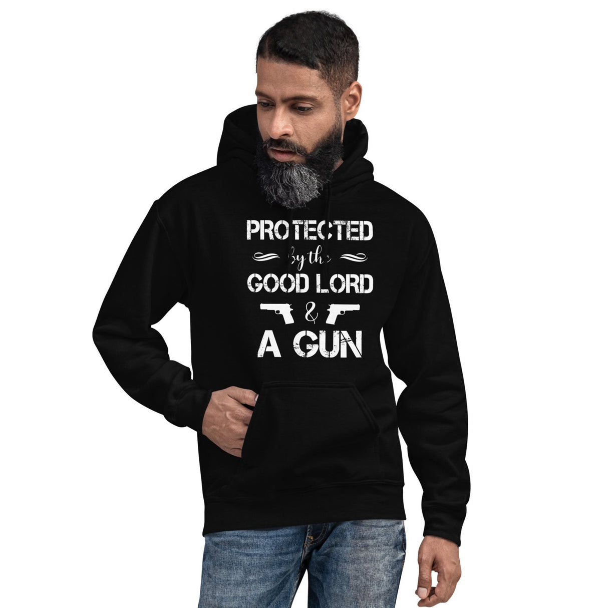 Protected by The Good Lord and a Gun Hoodie