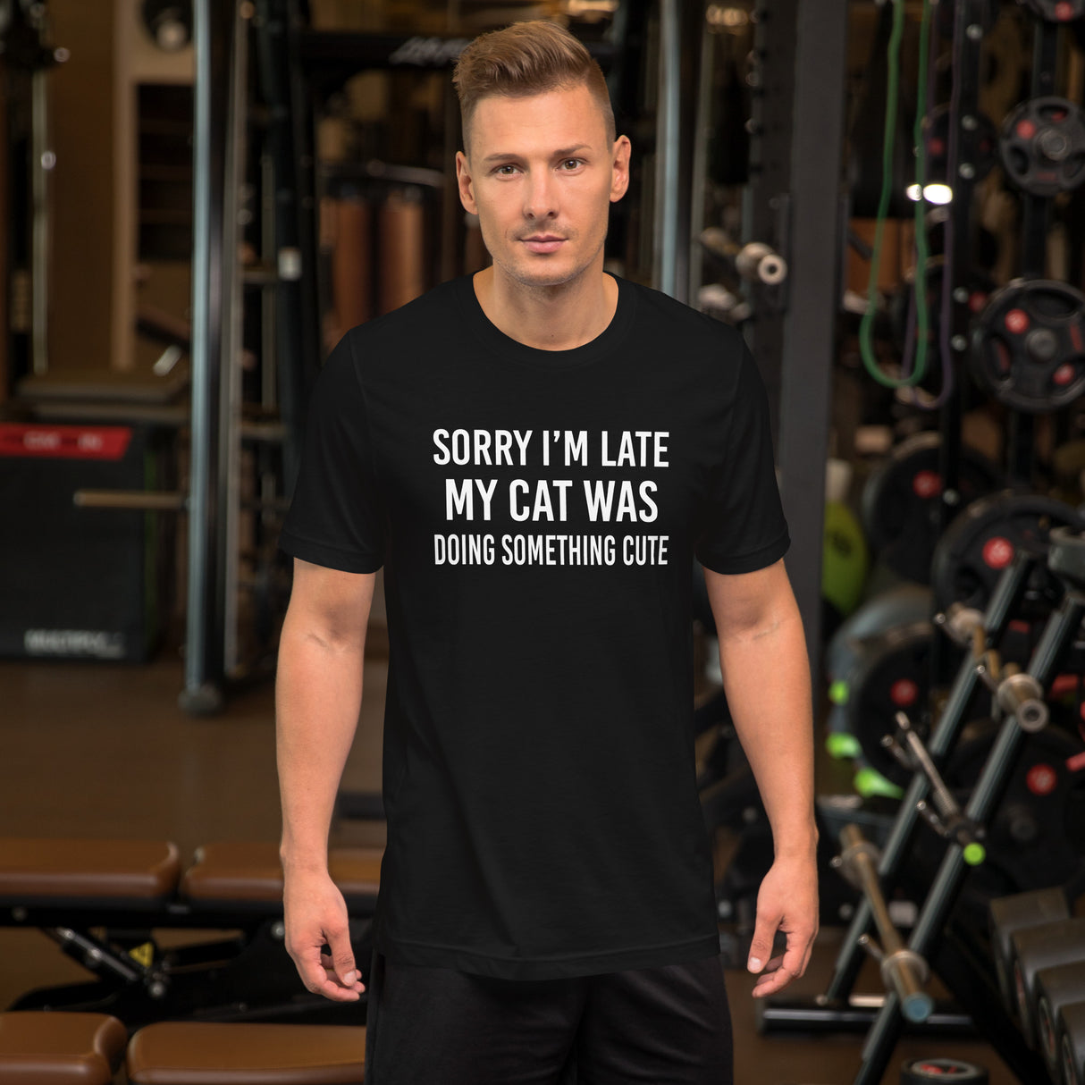 Sorry I'm Late My Cat Was Doing Something Cute Men's Shirt